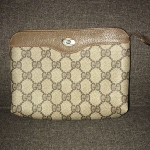 Authentic Gucci Vintage Canvas Cosmetic Bag